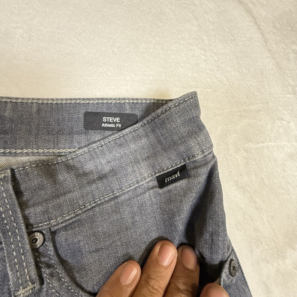 Mavi Steve Athletic Fit Jeans Mens 34x30 Gray Stretch Denim Straight Leg - Picture 5 of 11